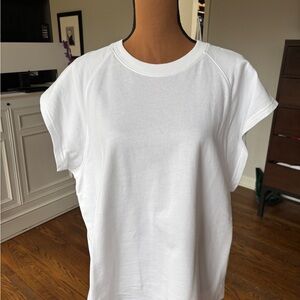 Tibi White Short Sleeve Crewneck Tee